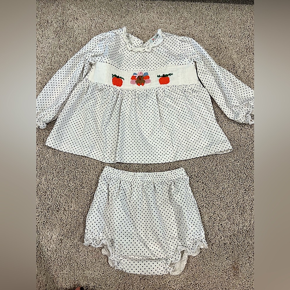 Cecil & Lou thanksgiving turkey embroidered diaper set